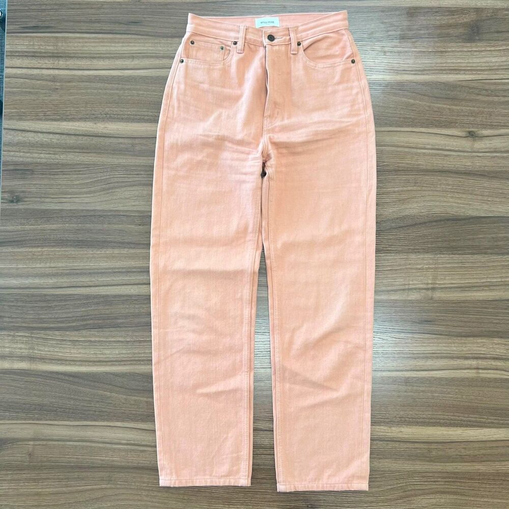 Still Here Childhood Jeans Sz 27 Peach Wash Super High Rise Button Fly Straight